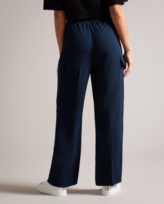 Pantalon Ted Baker High Waisted Wide Leg Cargo Bleu Marine Femme | DMS-89229774